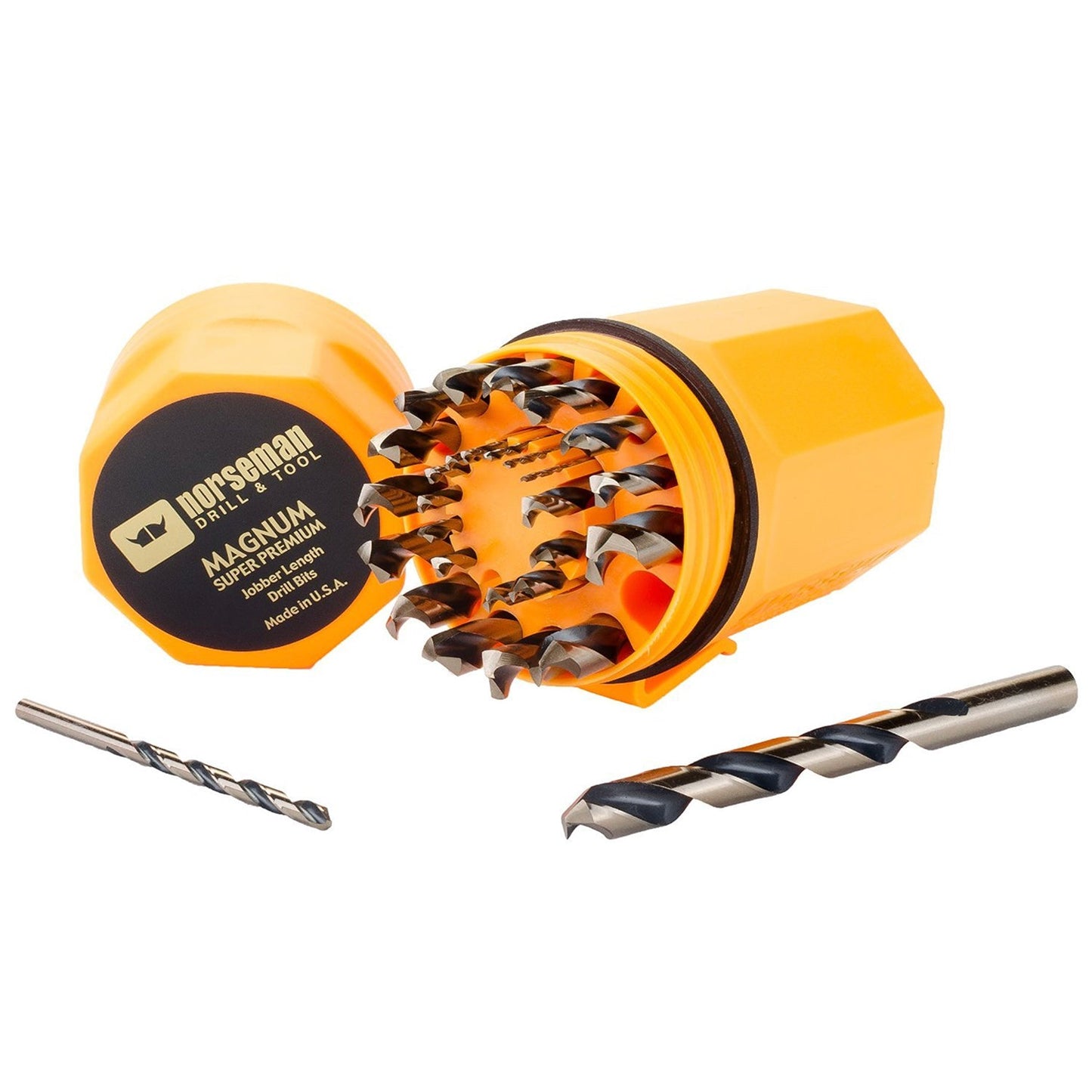 Noreseman 44190-29 Piece Orange & Gold 135 Degree Split Point Jobber Length Drill Bit Set - Sizes 1/16 Thru 1/2