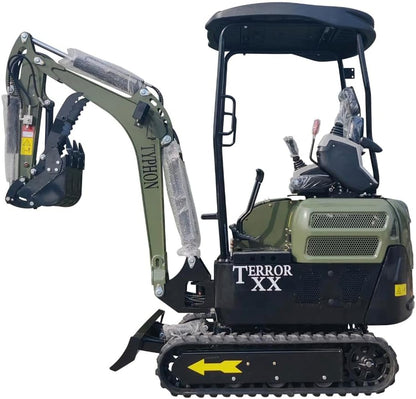 4,000 lbs Terror XVIII Mini Excavator, EPA Certified KUBOTA D902 Diesel Machine