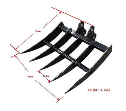 Rake Mini Excavator Attachment for Grading, Leveling, Loosening , Removing Soil USA