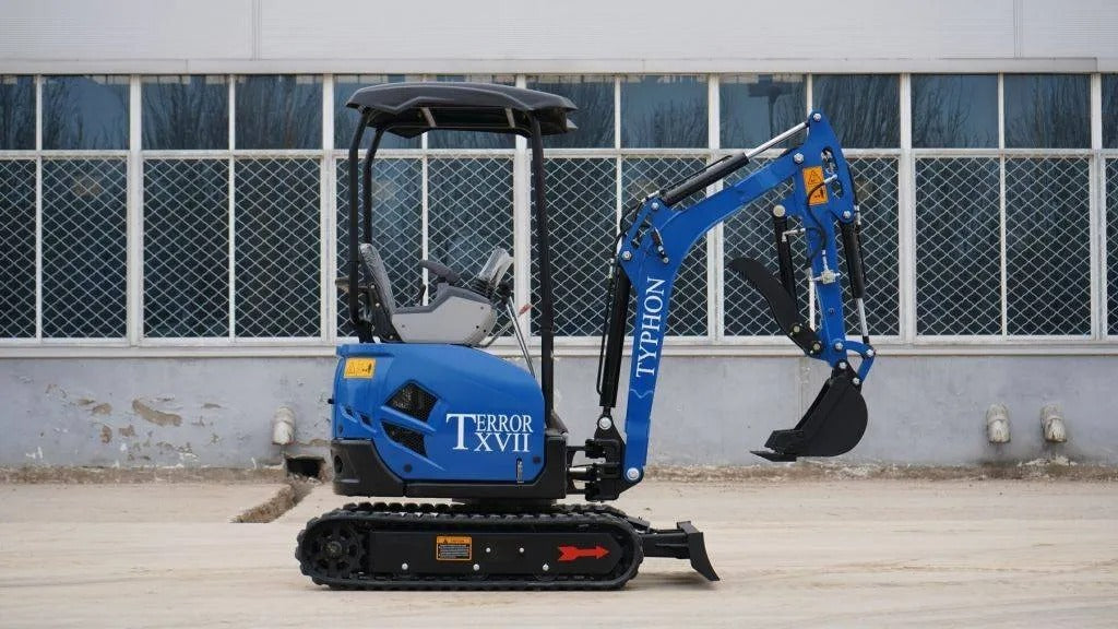 2025 3800 lb TYPHON TERROR XVII Mini Excavator Rubber Track with Kubota D902 Diesel Engine