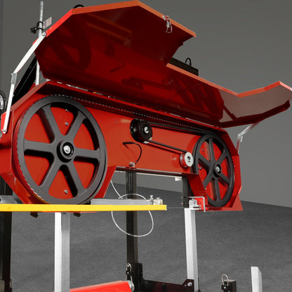 32" Portable Sawmill, KOHLER CH440 429cc E-Start Gasoline Engine, 29" Board Width, 13' Track Length , SM-32